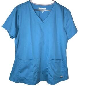 GREY'S ANATOMY BY BARCO  scrub top size XL v-neck Caribbean blue nursing